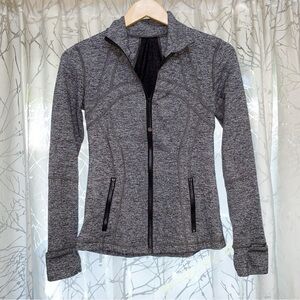 Lululemon Heathered black gray define zip up jacket